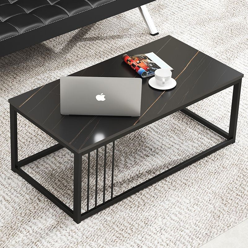 Modern minimalist iron art office sofa table and chair set - business reception sofa with center coffee table combination