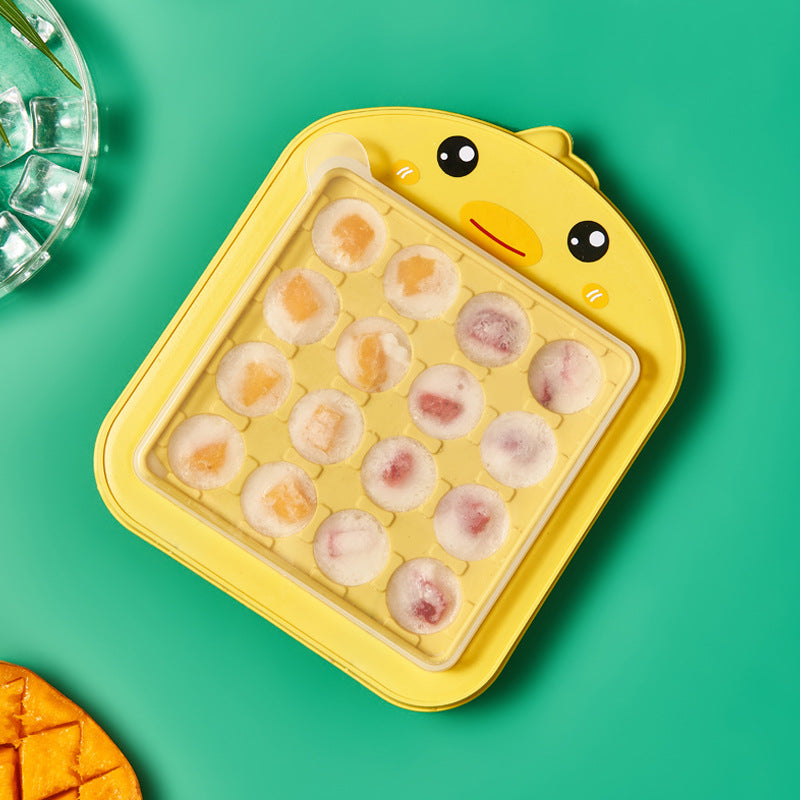 Cute duck ice cube tray ice box for home refrigerator ice cube ice cube mold creative covered quick frozen ice storage box ice making box