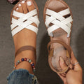 Women's summer casual flat sandals for  export - comfortable, versatile, and stylish roman beach sandals with criss-cross straps