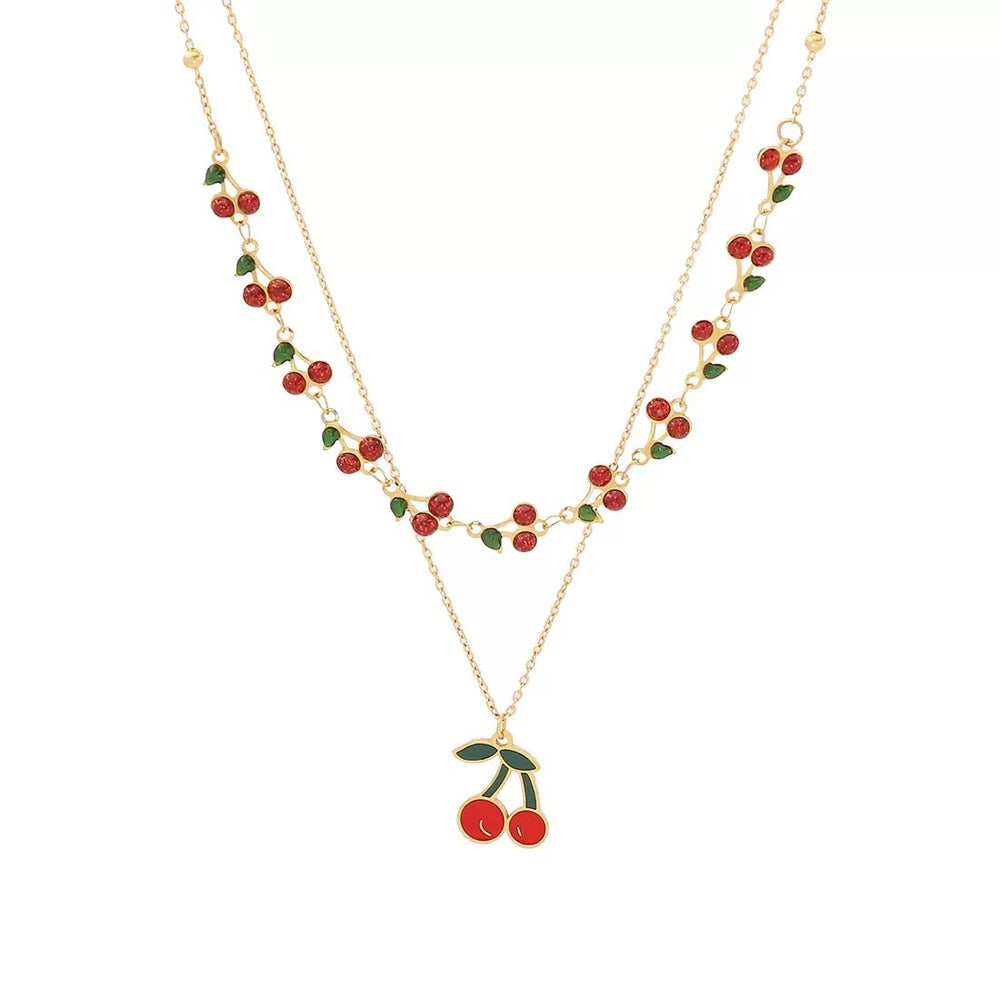 fashion best-selling red cherry anklet suit women's summerfashion small fresh red dripping oil anklet jewelry