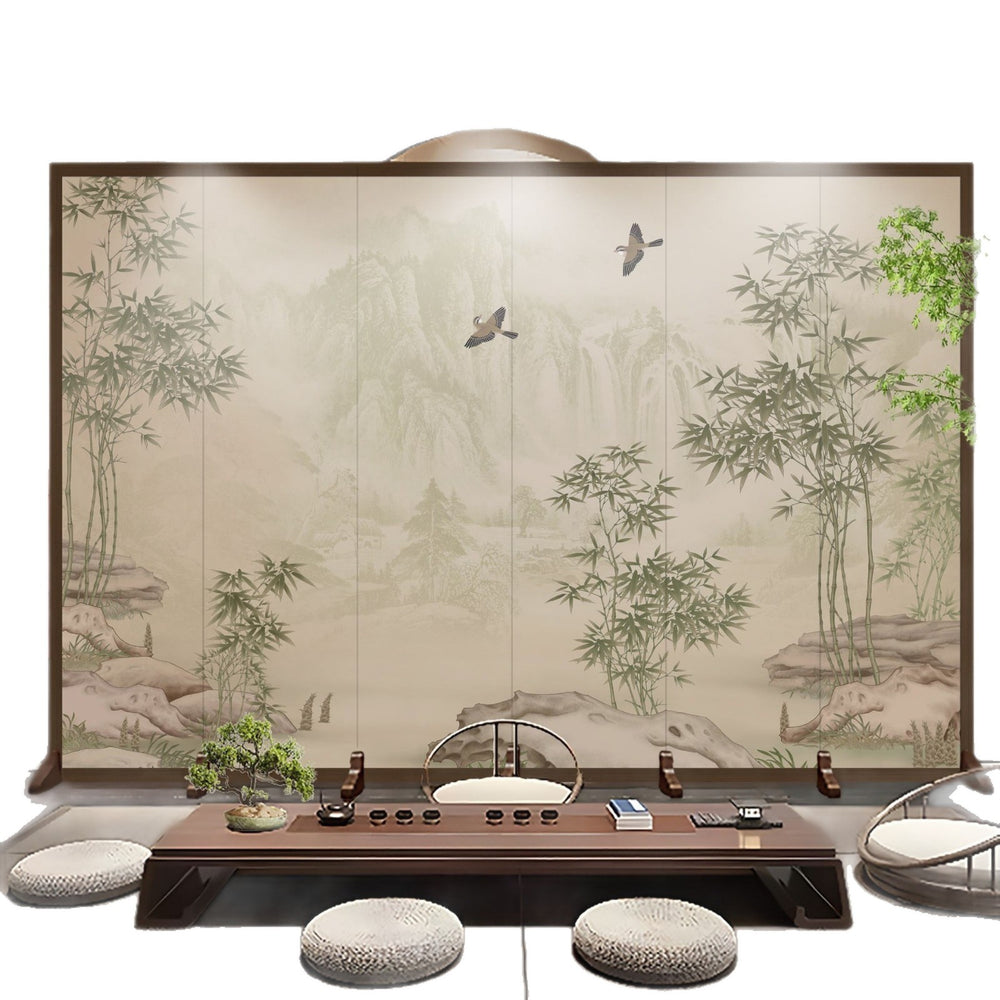 Screen partition landscape ink simple foldablemovable entrance facing the door living room baffle partition screen