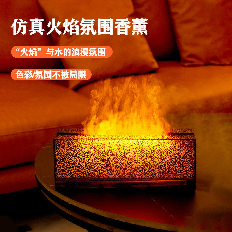 Simulated flame aroma diffuser - creative color-changing ambient light, humidifier, essential oil diffuser for home & office, usb powered