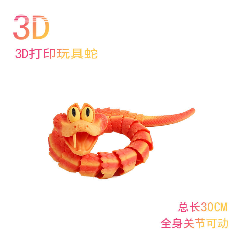 Kids' zootopia inspired gary the snake 3d printed figurine - articulated joints, stress relief, prank toy for boys