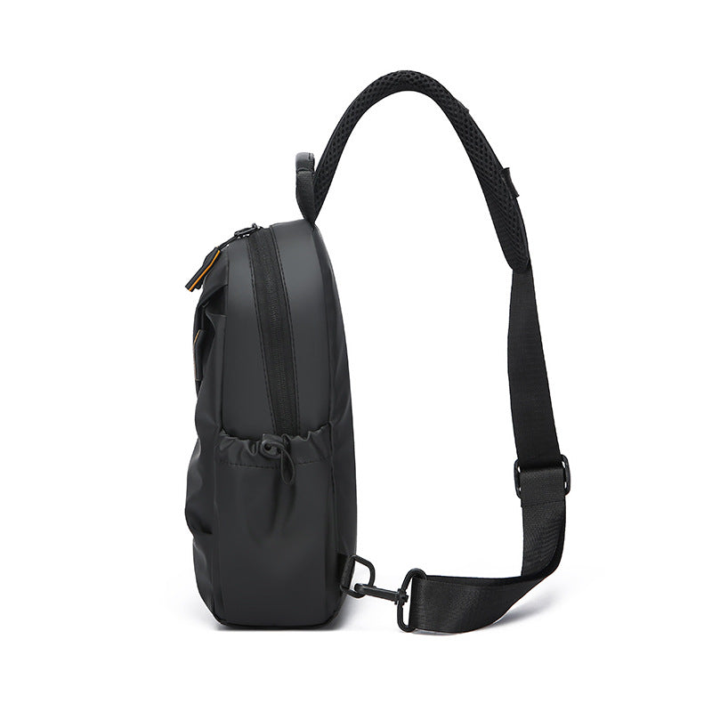 Cross-border new men's breast bag, high-end messenger bag, light and simple riding, chest small backpack, casual shoulder bag.