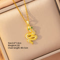 X8301-19 [titanium steel chain copper inlaid zirconium pendant]