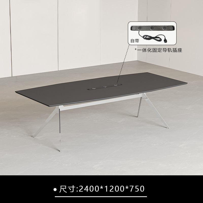 Conference table - minimalist modern office desk, conference room table and chair set, office furniture, large rectangular negotiation and training table