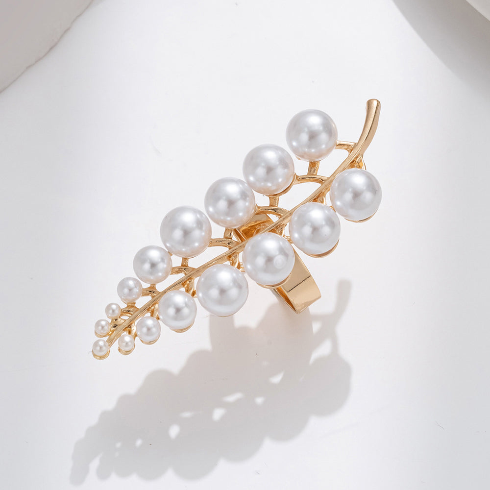 Pearl ring set wholesale european and american cross-border starfish jewelry women's niche high-end hand jewelry hollow open ring