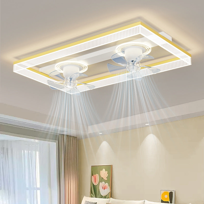 Fan light, living room ceiling light, light luxury, advanced sense, intelligent invisible fan light, integrated lighting combination, whole house package