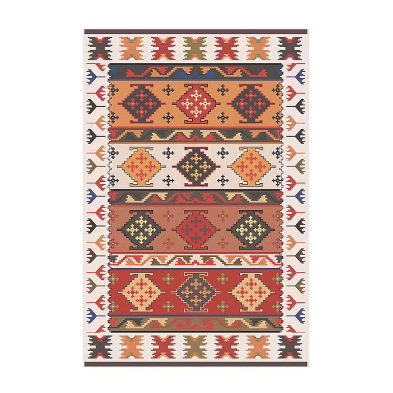 retro ethnic moroccan faux cashmere rug - durable, stain-resistant, perfect for living room coffee tables, bedroom bedside, and more