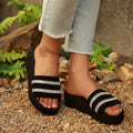 Women's flip-flops, ladies' sandals, women's summer fashion versatile outdoor wear rhinestone korean style student mid-heel beach sandals