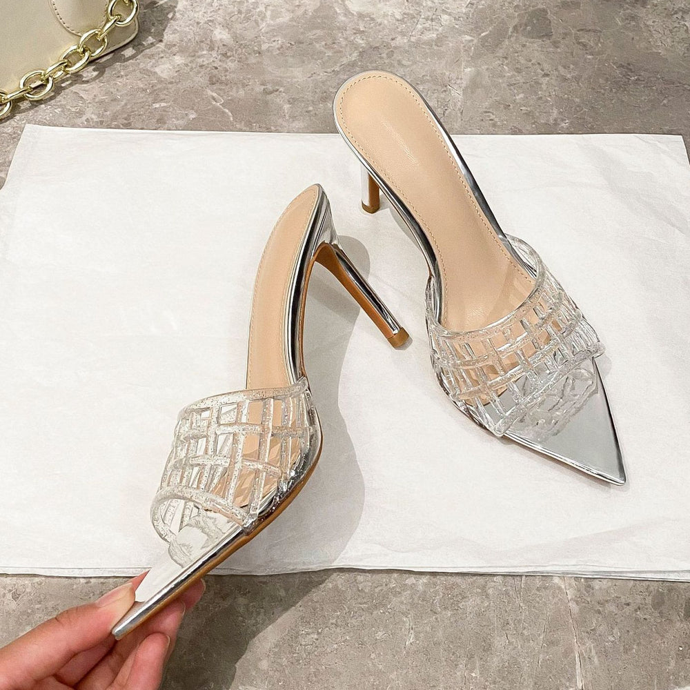 Wo transparent high heels women's 2026 new arrival niche design fashion pointed toe stiletto heel fairy shoes versatile summer sandals