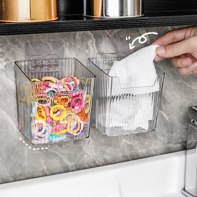 Wall-mounted disposable face towel storage box - multifunctional bathroom organizer for washcloths, countertop storage, and tidy bathroom accessories