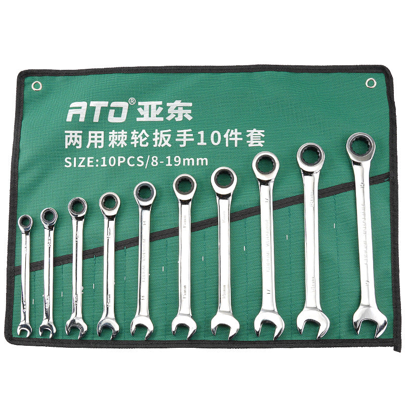 Yadong dual-purpose ratchet wrench tool bag cloth bag set set open plum blossom 10-piece set storage bag full set