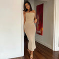 fashionins style  summer new women's suspenders fashion silm pure color slit dress dress for women