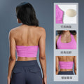 European and american new sexy halter strapless sports bra with beautiful back design - women's fashion ruched sports bra dt146