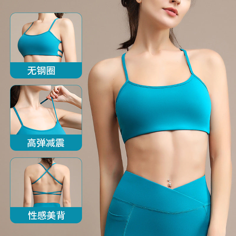 [limited time 50% off no refund or exchange] yoga clothes intimates shockproof high-strength suspenders cross back yoga tops