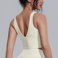 pure color high-strength yoga vest chest pad bubble wrap sports intimates breathable push-up running fitness bra for women