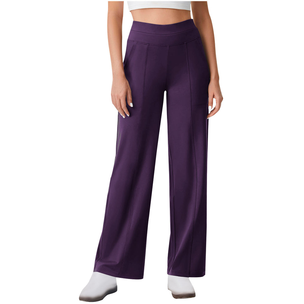 women's solid color high-waisted stretch pocket workout activewear leggings - yoga pants