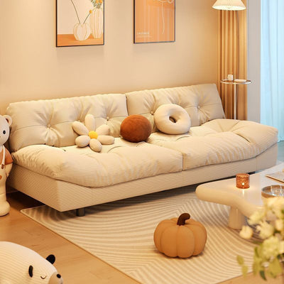 Sofa small apartment living room sofa new arrival double three-person fabric straight row lazy cream style bedroom small sofa