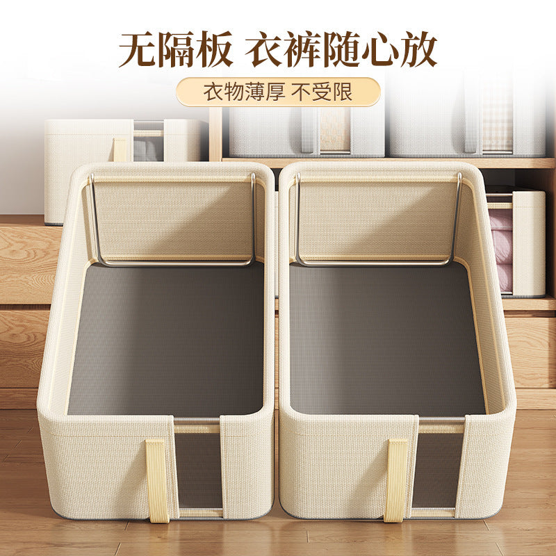 Oxford cloth mesh steel frame storage box visual desktop storage box household wardrobe clothes separation dormitory storage box