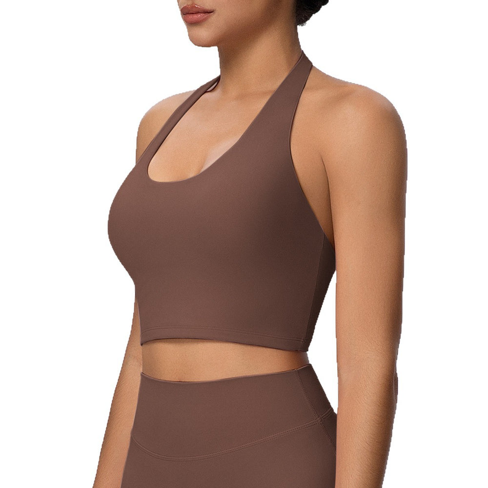 New arrival cross-border beautiful back halterintimates yoga bra bubble wrap running fitness vest halter suspender yoga clothes for women