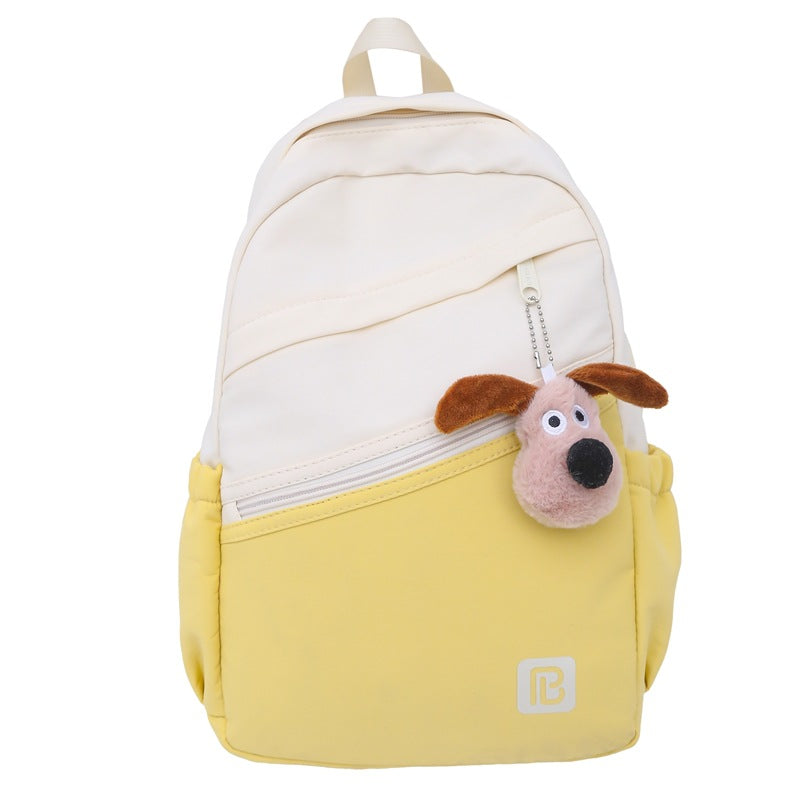 Simple Korean version schoolbag for women 2024 spring and summer new large-capacity junior high school students backpack fashionable contrasting color backpack for women