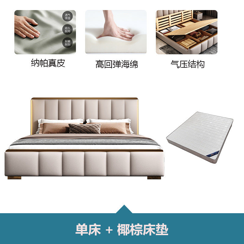 Italian light luxury master bedroom double bed ultra-thin bedside bed classy master bedroom bedroom for home storage princess wedding bed