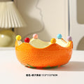 Creative ceramic orange fruit plate salad bowl for home living room stainless steel fork ins good-looking storage bowl