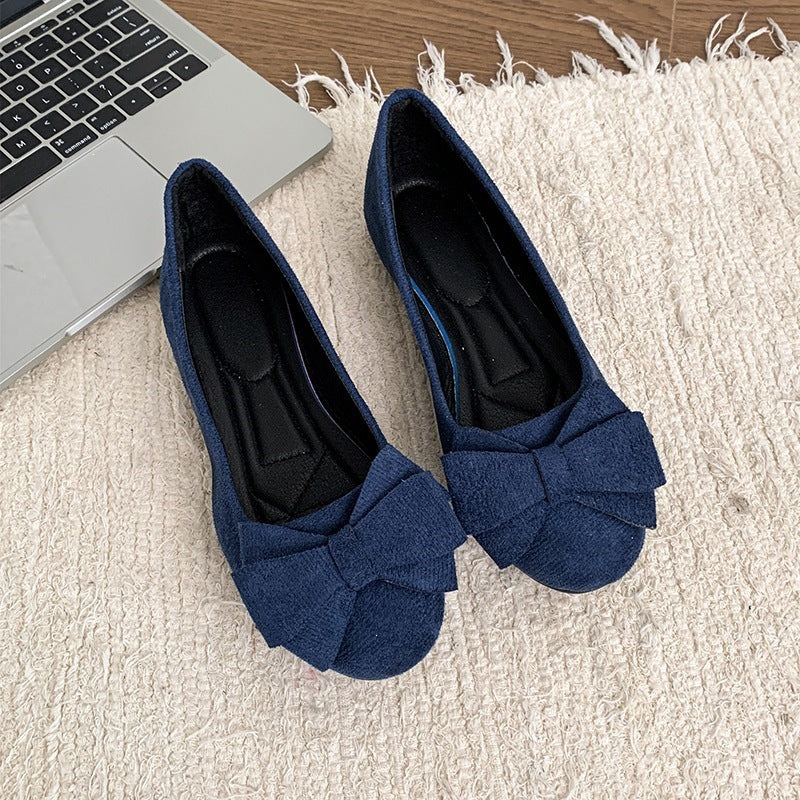 export women's lightweight soft sole loafers - spring/autumn new collection, bow accent, comfortable, non-slip ladies' flats