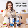 Stainless steel steamed bun oven, special oden malatang electric cooking pot for stall, equipped with powder fence, high-power noodle pot and soup pot