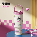 High-style cartoon coffee mug, 316 stainless steel insulated tumbler, large capacity car ice tumbler, portable straw water bottle
