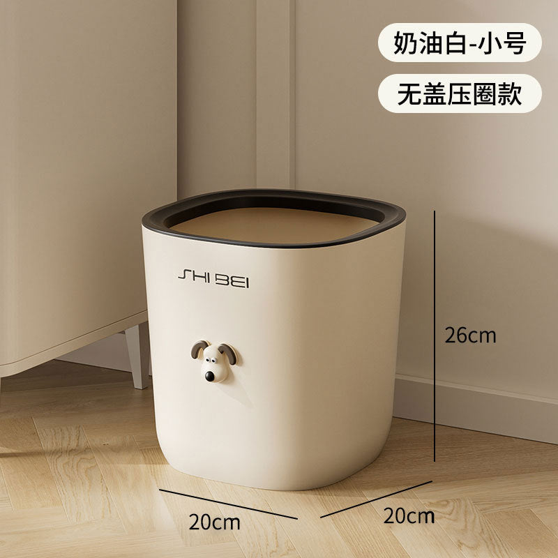 Trash can for homecute high-looking bucket bedroom cream style creative sanitary bucket living room pressure ring with lid push-type
