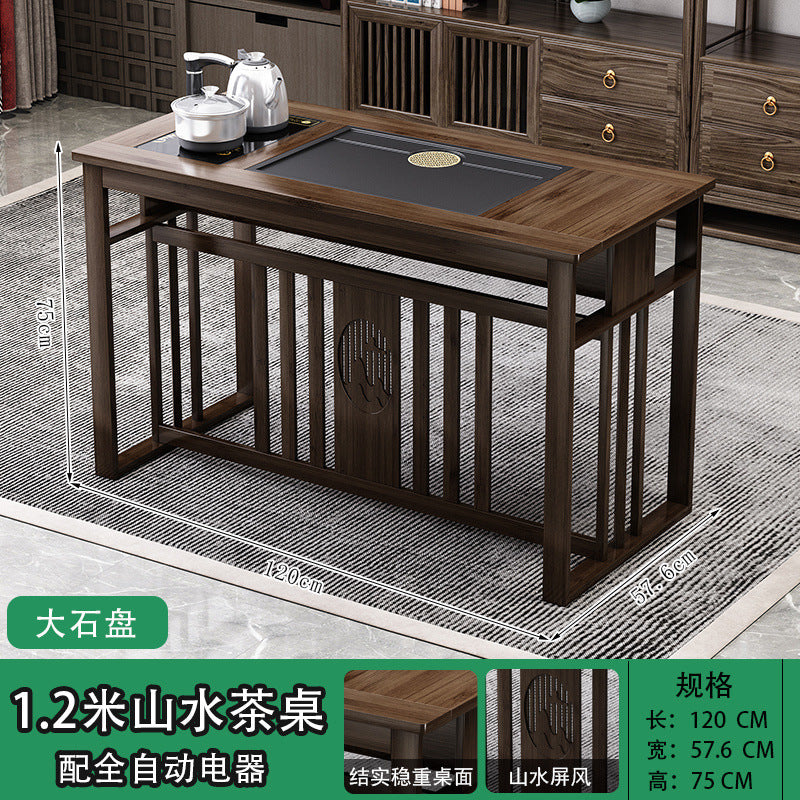 Balcony tea table and chair combination New Chinese-style office household small apartment Kung Fu tea table Boiling water integrated tea making table