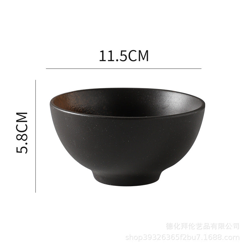 Japanese ceramic tableware restaurant stoneware porridge rice bowl commercial 4.5inch korean bibimbap small bowl for home soup bowl