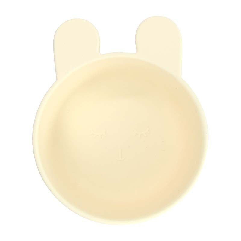 Food-grade silicone complementary food bowl rabbit animal shape, baby eating training suction cup bowl anti-drop feeding tableware