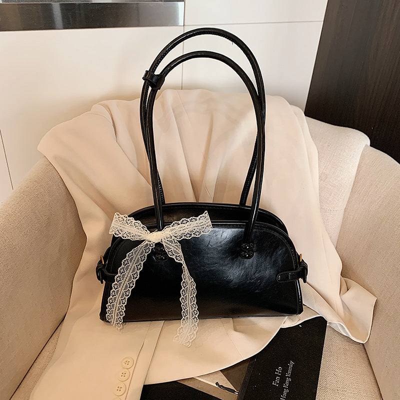 Cross-border niche popular handbag women's 2025 spring and summer new simple and versatile shoulder bag textured underarm bag pillow