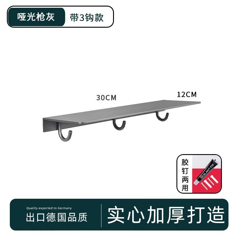 Space aluminum gun gray word baffle no punching toilet rack wall mirror front bathroom shower room storage rack