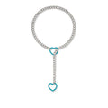 Amazon new arrivalcolorful double heart necklace punk cuban adjustable women's clavicle chain necklace necklace wholesale