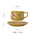 Stylishretroclassy underglaze coffee cup and saucer niche style hand gift ceramic mug office milk coffee cup