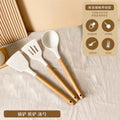 High temperature resistant wooden handle silicone kitchenware silicone spatula spoon three-piece set cooking spatula kitchen supplies non-stick spatula suit