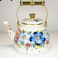 Direct sales manufacturers cross-border hot sale thousands of charming flowers, birds and flowers, rose enamel water kettle, water kettle