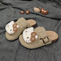 Family birkenstock outwear 2026 spring autumcute cartoon big childrenkids birkenstock shoes toe outwear half slippers women