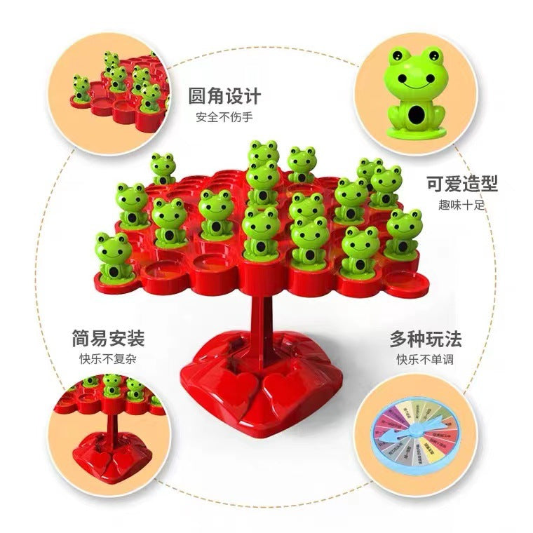 Frog balance tree - focus & balance training toy - kids' stacking game - two-player interactive tabletop puzzle