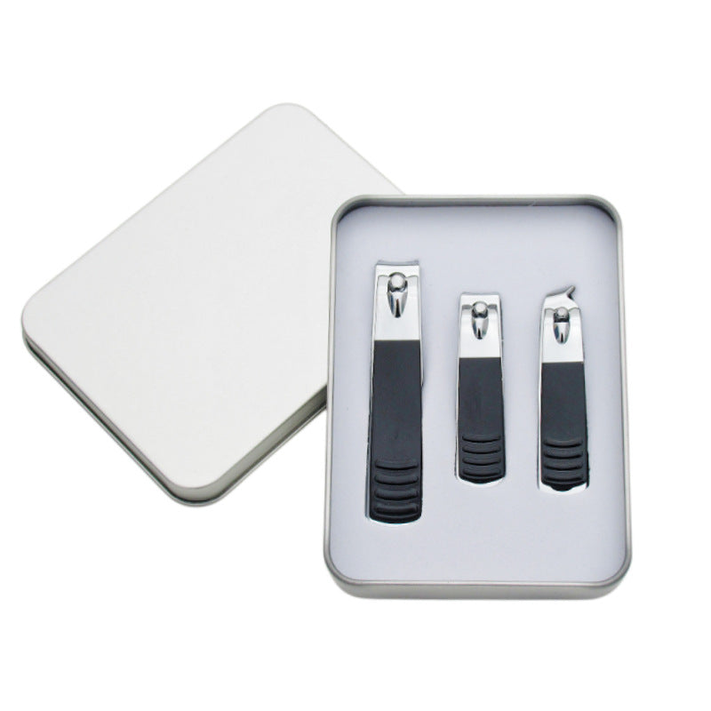Stainless steel nail clipper three-piece gift set - cuticle nippers, manicure kit, wholesale nail clipper set
