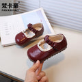Manufacturer girls' white french style flats -  autumn new collection - soft sole leather shoes for children