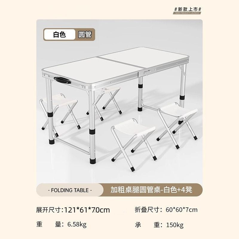 Folding table stall folding outdoor portable adjustable work table camping style picnic night market folding table and chairs