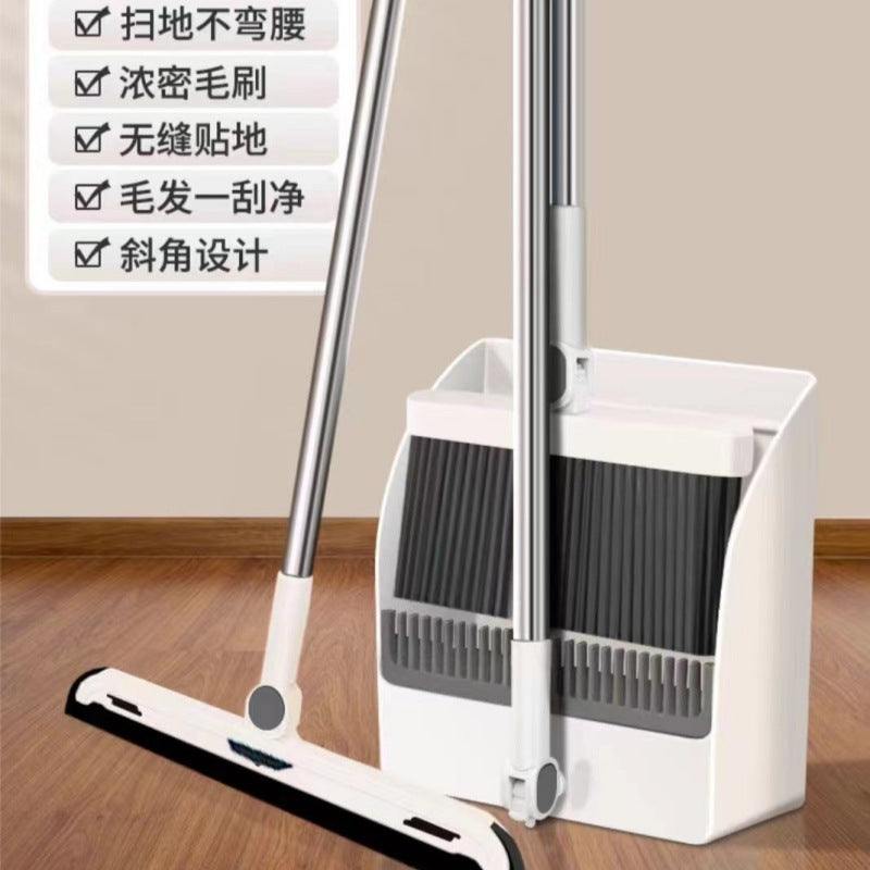 Broom and dustpan set for home indoor and outdoor broom and dustpan combination plastic suit magic silicone broom