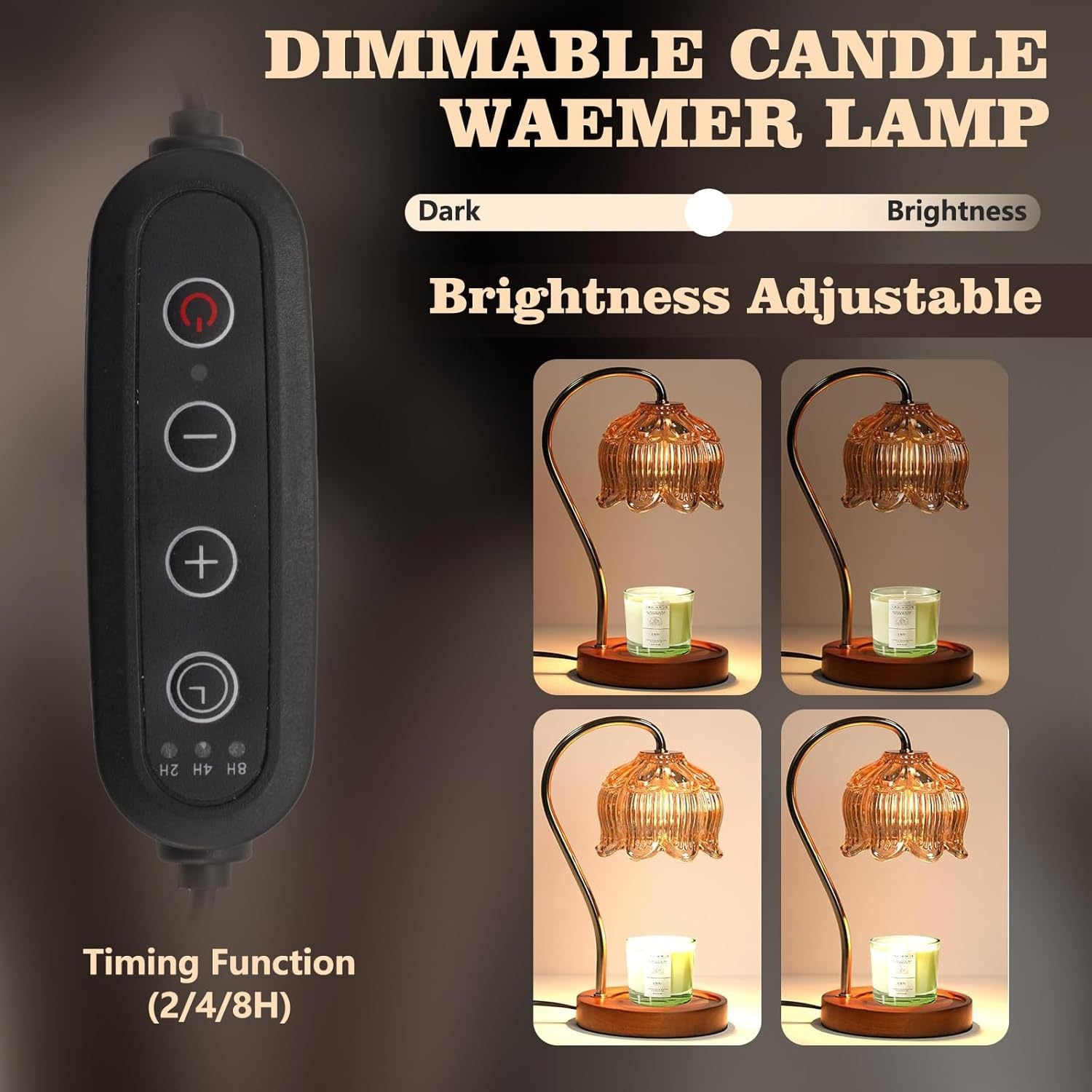 Melting candle lamp diffuser gift desk lamp smokeless and regular temperature adjustment American retro night light aromatherapy melted wax lamp