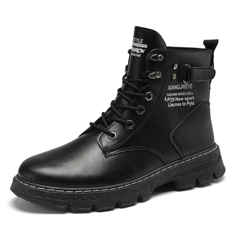 Men's autumn new arrivals: trendy and versatile men's martin boots, non-slip, wear-resistant, thick-soled bumblebee work boots