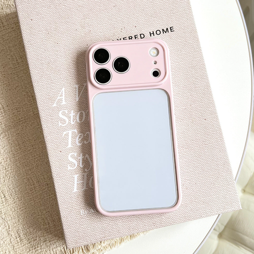 Side heart transparent back panel compatible with apple iphone 17 case - macaron six-color minimalist fresh iphone 18 protective cover